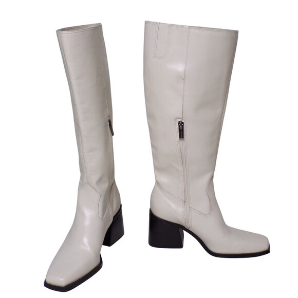 🆕 VINCE CAMUTO Sangeti 2 Wide Calf Tall Knee High Boot 8 Off-White - Picture 9 of 16